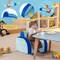 Costway 3-in-1 Convertible Kid&#x27;s Sofa Multifunctional Flip-out Lounger Bed Armchair
